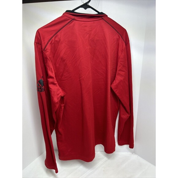 ADIDAS Long-Sleeve Shirt Men's Size Large Red 1/4-Zip ClimaWarm - Picture 3 of 4